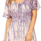 Sakkas Zoya Marbled Embroidery  Cap Sleeves Blouse / Top
