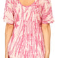 Sakkas Zoya Marbled Embroidery  Cap Sleeves Blouse / Top