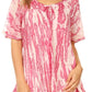 Sakkas Zoya Marbled Embroidery  Cap Sleeves Blouse / Top