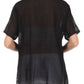 Sakkas Button Down Embroidered Short Sleeve Semi-Sheer Gauzy Cotton Top / Blouse