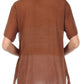Sakkas Button Down Embroidered Short Sleeve Semi-Sheer Gauzy Cotton Top / Blouse