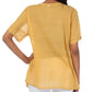 Sakkas Button Down Embroidered Short Sleeve Semi-Sheer Gauzy Cotton Top / Blouse