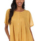 Sakkas Button Down Embroidered Short Sleeve Semi-Sheer Gauzy Cotton Top / Blouse