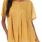 Sakkas Button Down Embroidered Short Sleeve Semi-Sheer Gauzy Cotton Top / Blouse