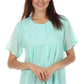 Sakkas Button Down Embroidered Short Sleeve Semi-Sheer Gauzy Cotton Top / Blouse