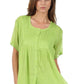 Sakkas Button Down Embroidered Short Sleeve Semi-Sheer Gauzy Cotton Top / Blouse