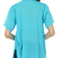 Sakkas Button Down Embroidered Short Sleeve Semi-Sheer Gauzy Cotton Top / Blouse