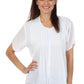 Sakkas Button Down Embroidered Short Sleeve Semi-Sheer Gauzy Cotton Top / Blouse