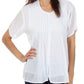Sakkas Button Down Embroidered Short Sleeve Semi-Sheer Gauzy Cotton Top / Blouse