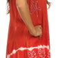 Sakkas Ruth Sequin Embroidered Batik Relaxed Fit Sleeveless V-Neck Top