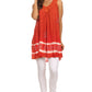 Sakkas Ruth Sequin Embroidered Batik Relaxed Fit Sleeveless V-Neck Top