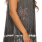 Sakkas Ruth Sequin Embroidered Batik Relaxed Fit Sleeveless V-Neck Top