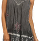 Sakkas Ruth Sequin Embroidered Batik Relaxed Fit Sleeveless V-Neck Top