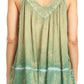 Sakkas Ruth Sequin Embroidered Batik Relaxed Fit Sleeveless V-Neck Top