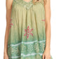 Sakkas Ruth Sequin Embroidered Batik Relaxed Fit Sleeveless V-Neck Top