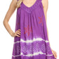 Sakkas Ruth Sequin Embroidered Batik Relaxed Fit Sleeveless V-Neck Top