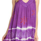 Sakkas Ruth Sequin Embroidered Batik Relaxed Fit Sleeveless V-Neck Top
