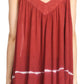 Sakkas Ruth Sequin Embroidered Batik Relaxed Fit Sleeveless V-Neck Top