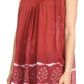 Sakkas Ruth Sequin Embroidered Batik Relaxed Fit Sleeveless V-Neck Top