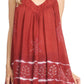 Sakkas Ruth Sequin Embroidered Batik Relaxed Fit Sleeveless V-Neck Top