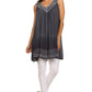 Sakkas Merida Ombre Relaxed Fit Sleeveless V-Neck Blouse