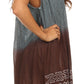 Sakkas Merida Ombre Relaxed Fit Sleeveless V-Neck Blouse
