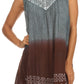 Sakkas Merida Ombre Relaxed Fit Sleeveless V-Neck Blouse