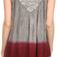 Sakkas Merida Ombre Relaxed Fit Sleeveless V-Neck Blouse