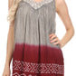 Sakkas Merida Ombre Relaxed Fit Sleeveless V-Neck Blouse