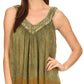 Sakkas Merida Ombre Relaxed Fit Sleeveless V-Neck Blouse