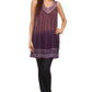 Sakkas Merida Ombre Relaxed Fit Sleeveless V-Neck Blouse