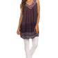 Sakkas Merida Ombre Relaxed Fit Sleeveless V-Neck Blouse