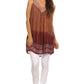 Sakkas Merida Ombre Relaxed Fit Sleeveless V-Neck Blouse
