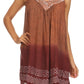 Sakkas Merida Ombre Relaxed Fit Sleeveless V-Neck Blouse