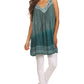 Sakkas Merida Ombre Relaxed Fit Sleeveless V-Neck Blouse