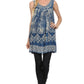 Sakkas Wanda May Embroidered Batik Scoop Neck Relaxed Fit Sleeveless Blouse