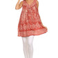 Sakkas Wanda May Embroidered Batik Scoop Neck Relaxed Fit Sleeveless Blouse