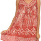 Sakkas Wanda May Embroidered Batik Scoop Neck Relaxed Fit Sleeveless Blouse