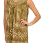 Sakkas Wanda May Embroidered Batik Scoop Neck Relaxed Fit Sleeveless Blouse