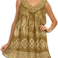 Sakkas Wanda May Embroidered Batik Scoop Neck Relaxed Fit Sleeveless Blouse