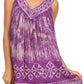 Sakkas Wanda May Embroidered Batik Scoop Neck Relaxed Fit Sleeveless Blouse