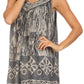 Sakkas Wanda May Embroidered Batik Scoop Neck Relaxed Fit Sleeveless Blouse