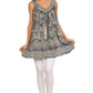 Sakkas Wanda May Embroidered Batik Scoop Neck Relaxed Fit Sleeveless Blouse