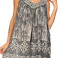 Sakkas Wanda May Embroidered Batik Scoop Neck Relaxed Fit Sleeveless Blouse