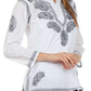 Sakkas Paisley Embroidered Cotton Long Sleeve Blouse