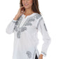 Sakkas Paisley Embroidered Cotton Long Sleeve Blouse