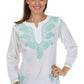 Sakkas Paisley Embroidered Cotton Long Sleeve Blouse