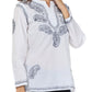 Sakkas Paisley Embroidered Cotton Long Sleeve Blouse