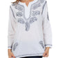 Sakkas Paisley Embroidered Cotton Long Sleeve Blouse