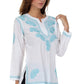 Sakkas Paisley Embroidered Cotton Long Sleeve Blouse